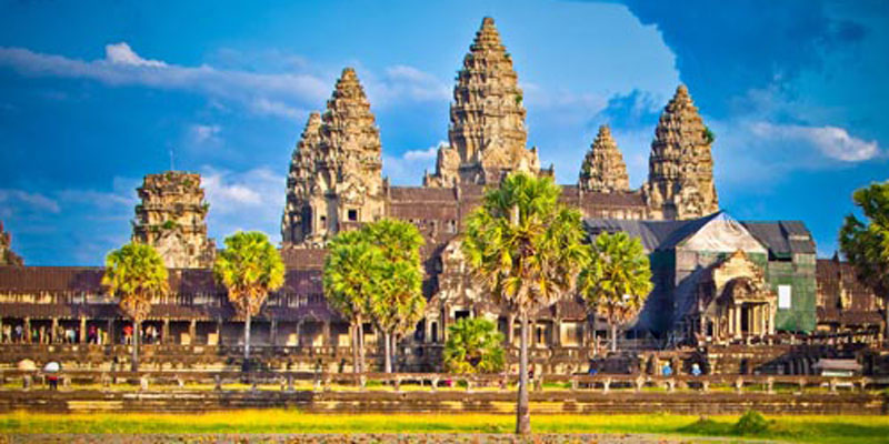 Famous Angkor Wat temple in Cambodia Famous Angkor Wat temple in Cambodia