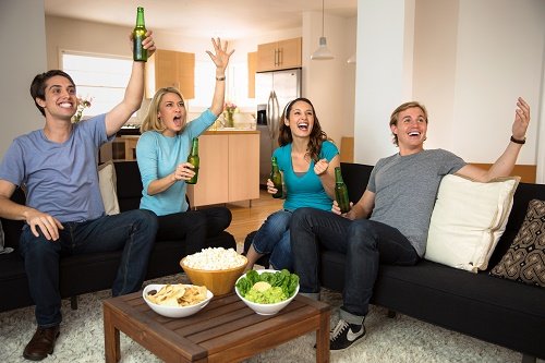 Watching the football finals