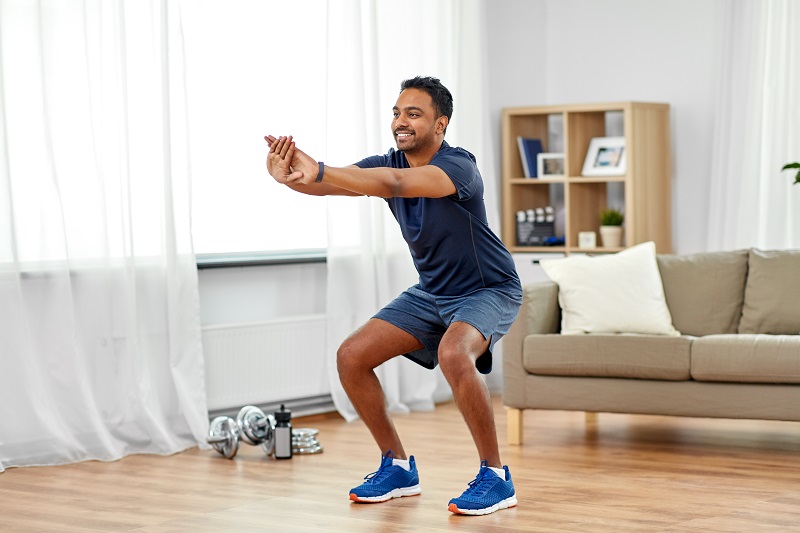 Squats can be done with our without weights