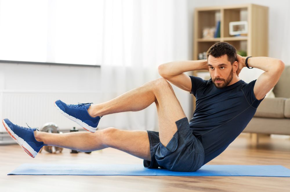 No need for equipment when doing crunches.