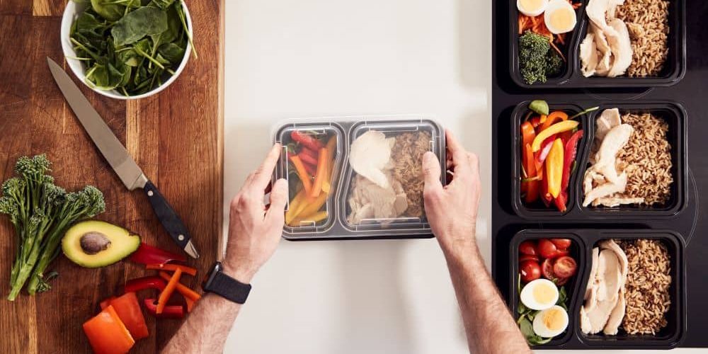 Preparing healthy meals. Prepping meals means you'll always have a healthy dish to enjoy.