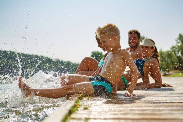 Family swimming.